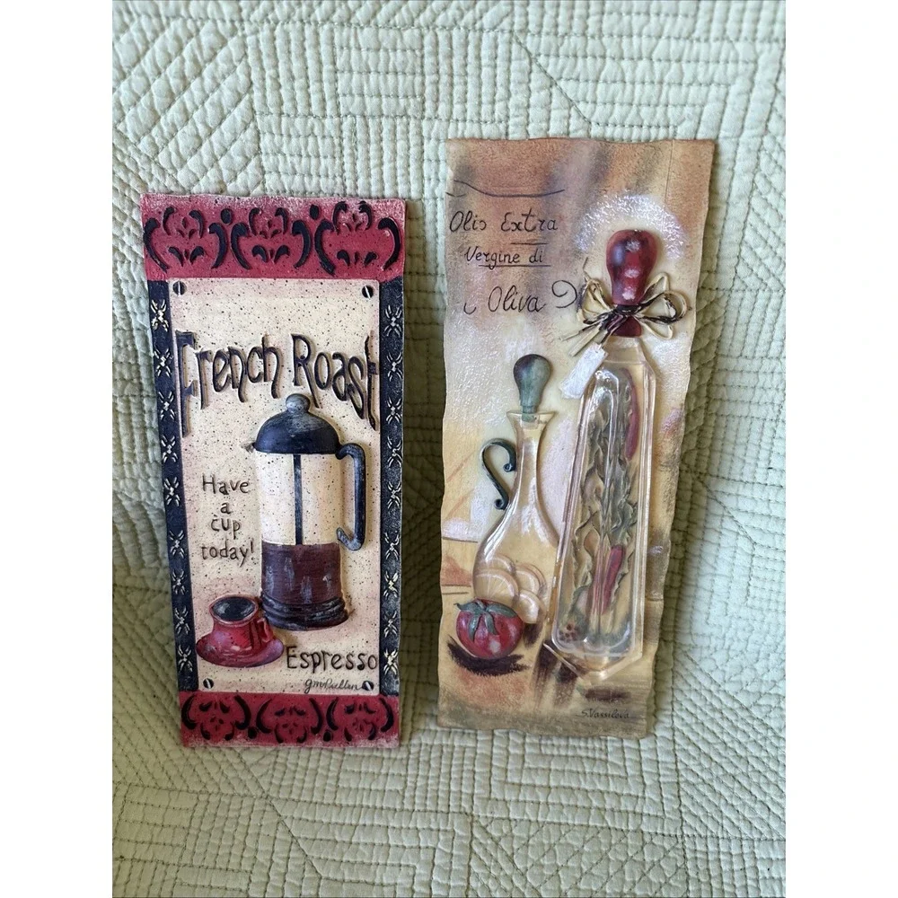 Kitchen Decor Set Of 2 Vintage 3D Wall Plaques By Gm Pullen 9
